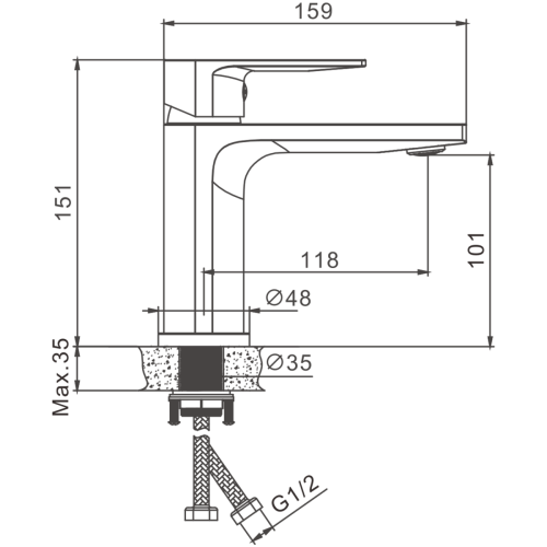 Смеситель BELZ B10678 на раковину хром - фото 2
