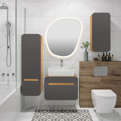 Тумба под раковину Runo Ницца 00-00002123 60х50 подвесная цвет коричневый - фото 3