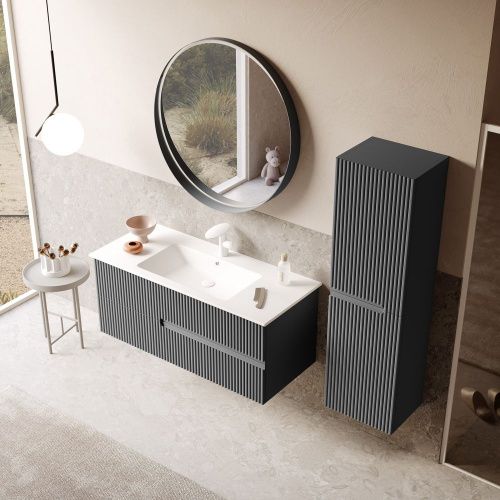 Тумба с раковиной Orka Moonlight 5001506 120х50 подвесная цвет черный - фото 4