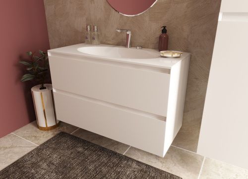 Тумба с раковиной Эстет Malta ФР-00007060 100х50 подвесная цвет белый - фото 4