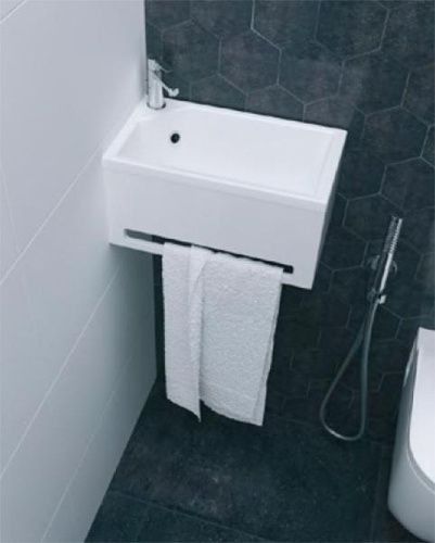 Тумба с раковиной 1MarKa Tiny У86733 40х20 подвесная цвет белый - фото 2