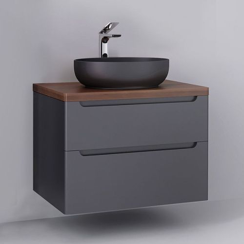 Тумба под раковину Jorno WOOD wood.01.80/P/GR 80х50 подвесная цвет серый - фото 2