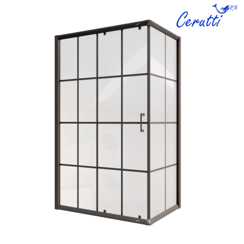 Душевой уголок Cerutti SPA MUZA120 N 120х80 стекло с рисунком профиль черный без поддона - фото 2