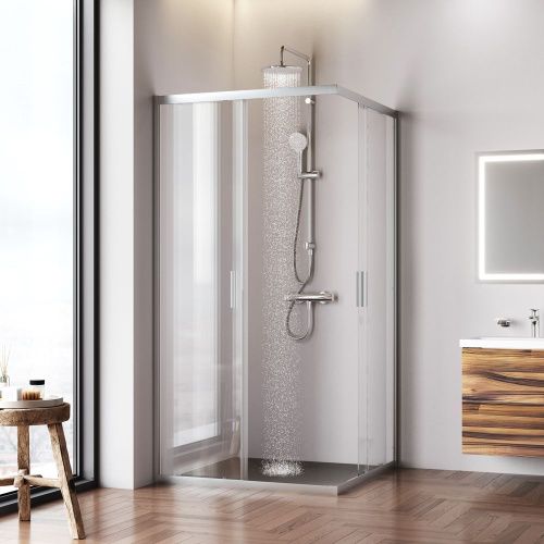 Душевой уголок Am.Pm Gem W90G-403-100100-MT 100х100 стекло прозрачное профиль хром без поддона - фото 3