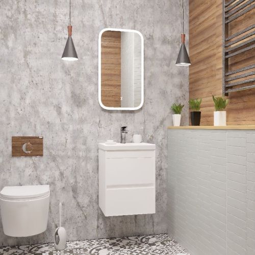 Тумба под раковину Art&Max TECHNO Family-400-2C-SO-BL 40х40 подвесная цвет белый