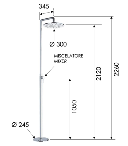 Душевая стойка Remer 331N52 напольная цвет хром - фото 2