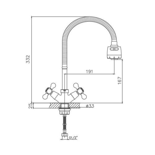 Смеситель для кухни Cron CN4319-3 на мойку хром - фото 3