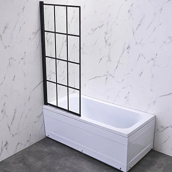 Душевая шторка на ванну Veconi Palau PL77L-70-01-C6 70х150 стекло прозрачное профиль хром ориентация правая