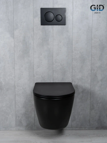 Унитаз подвесной Gid Tornado 62261Y черный с сиденьем микролифт безободковый смыв торнадо - фото 5