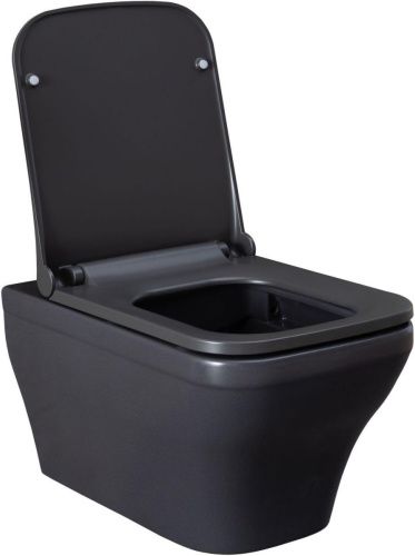 Чаша унитаза подвесная Allen Brau Infinity 4.21011.AN цвет черный без сиденья безободковая каскадный смыв - фото 3