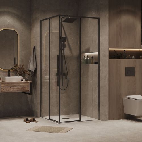 Душевая дверь Grossman Galaxy 1/2.K33.01.10.42.00 100х195 стекло прозрачное профиль графит - фото 3