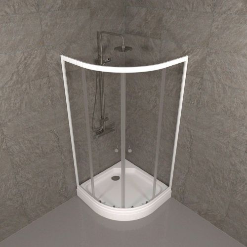 Душевой уголок Тритон Ультра Щ0000061806 90х90 стекло прозрачное профиль белый с поддоном - фото 4