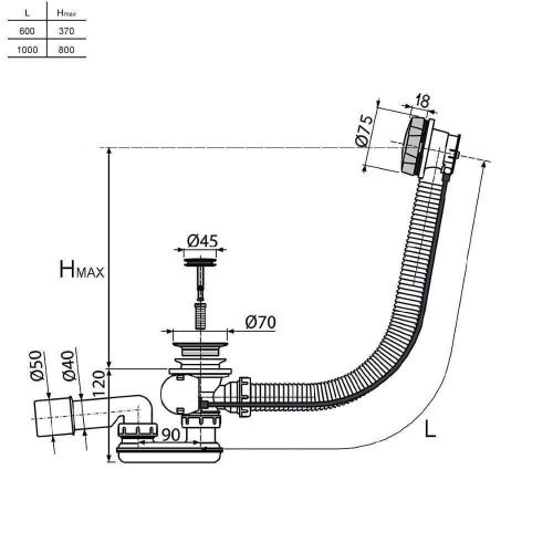 Слив-перелив Am.Pm Gem W90A-000-OflB черный - фото 2