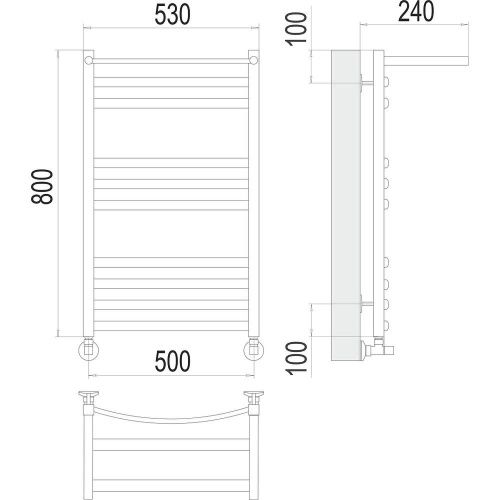 Полотенцесушитель водяной Terminus 4670078529565 55х80 хром - фото 3
