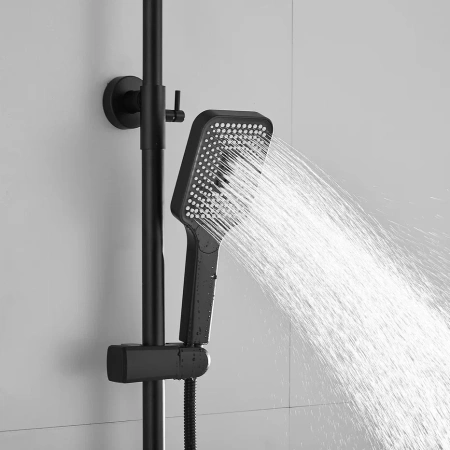 Душевая стойка Shevanik S6836H настенная цвет черный