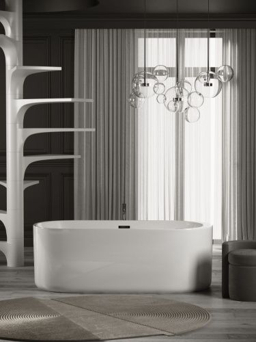 Ванна акриловая Sancos Fiori FB04 170х80 отдельностоящая овальная с каркасом - фото 5