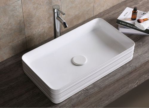 Раковина из сантехнического фарфора Cerutti SPA CR0053 70х40 накладная цвет белый без отверстий под смеситель