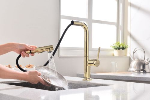 Смеситель для кухни Paulmark NEO Ne214419-G на мойку золото - фото 5