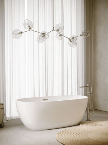 Ванна акриловая Sancos Flo FB02 170х80 отдельностоящая овальная с каркасом - фото 4