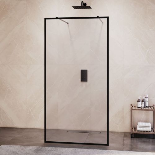 Душевая перегородка RGW Walk In 35101710-84 100х200 стекло с рисунком профиль черный - фото 2