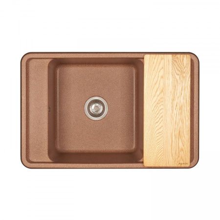 Кухонная мойка Aquaton Беллис 1A725032BS270 80х50 цвет коричневый поверхность матовая