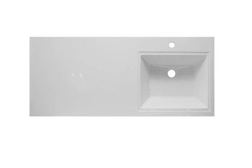 Раковина из искусственного камня Эстет Даллас ФР-00015077 110х50 накладная цвет белый 1 отверстие под смеситель - фото 3