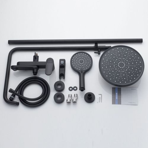 Душевая стойка Shevanik S4336H настенная цвет черный - фото 4