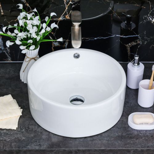 Раковина из сантехнического фарфора Melana 7076-805 40х40 накладная цвет белый без отверстий под смеситель - фото 3