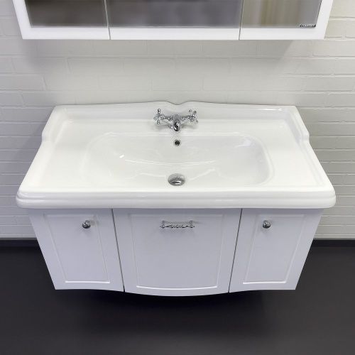 Тумба с раковиной Comforty Палини 00-00019754CF 100х50 подвесная цвет белый - фото 5