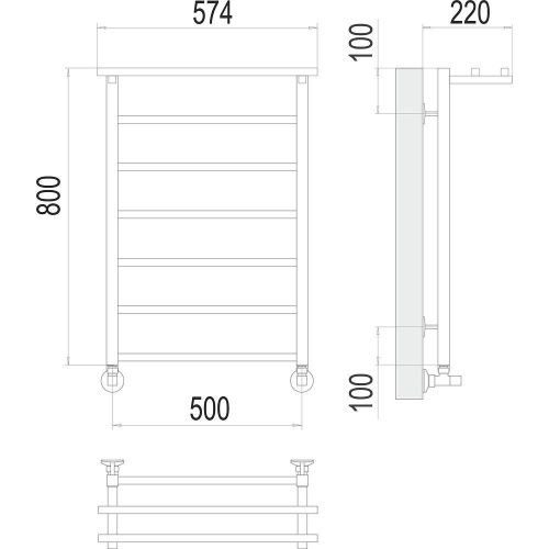 Полотенцесушитель водяной Terminus 4670078529718 55х80 хром - фото 3