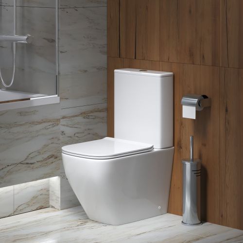 Унитаз напольный с бачком Grossman Style GR-4453S белый с сиденьем микролифт безободковый каскадный смыв - фото 5