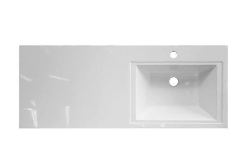 Раковина из искусственного камня Эстет Даллас ФР-00001528 120х50 накладная цвет белый 1 отверстие под смеситель - фото 3