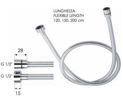 Душевой шланг Remer 332CNBC150 хром - фото 2