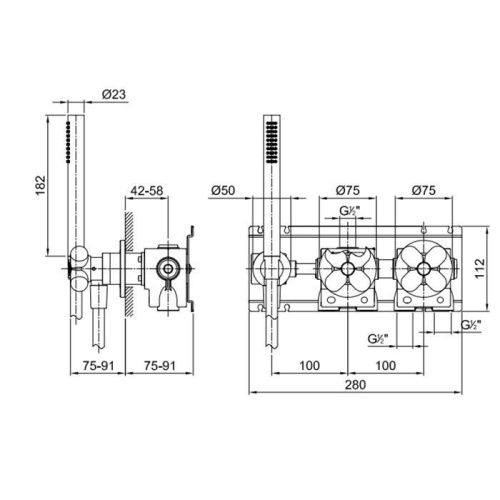 Внутренняя часть смесителя для душа, переключатель на 2 источника Fantini I Balocchi 22 00 0384A - фото 2