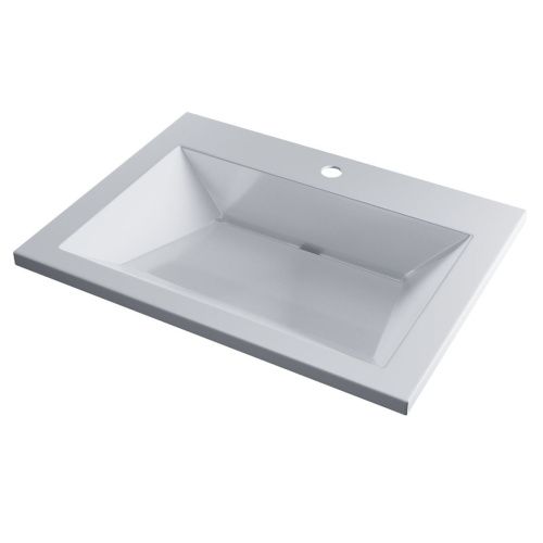 Раковина из искусственного камня Uperwood Olivia ROlivia60wg 60х50 полувстраиваемая цвет белый - фото 5