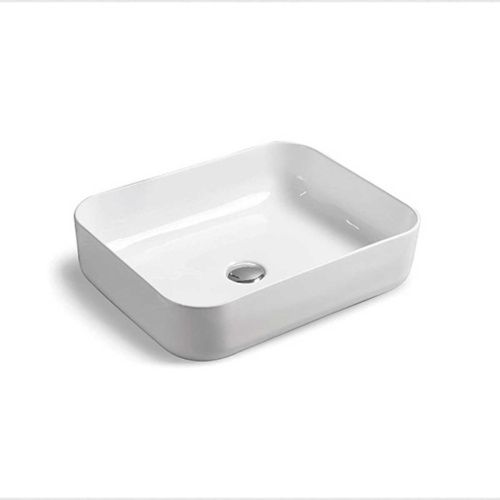 Раковина из сантехнического фарфора Vincea VBS-105 50х40 накладная цвет белый без отверстий под смеситель