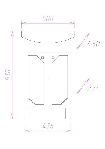 Тумба под раковину Onika Канны 105003 40х30 подвесная цвет белый - фото 3