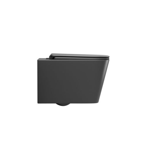 Унитаз подвесной Grossman Торнадо GR-4404BMSQ черный с сиденьем микролифт безободковый смыв торнадо - фото 4