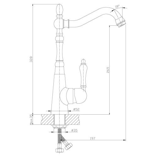 Смеситель для кухни Rossinka Z Z35-20U на мойку хром - фото 2