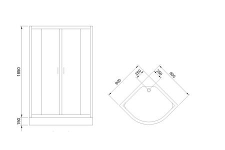 Душевой уголок Royal Bath HK RB90HK-T 90х90 стекло прозрачное профиль белый с поддоном