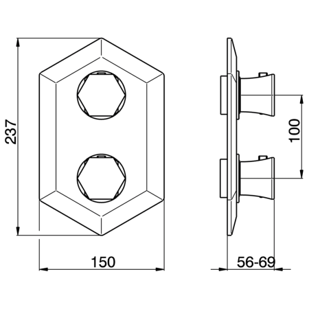 Смеситель для душа Cisal Cherie CE01920024 встраиваемый в стену золото (внешняя часть) с термостатом