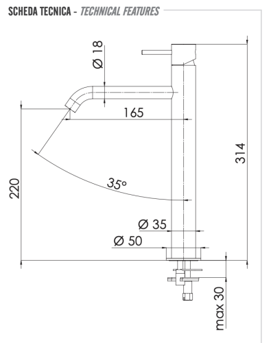 Смеситель для раковины Remer X Style X10LXL на столешницу хром - фото 2