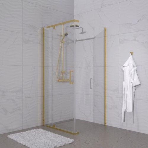 Душевой уголок Тритон Терра-Голд Щ0000073933 90х90 стекло прозрачное профиль хром без поддона - фото 4