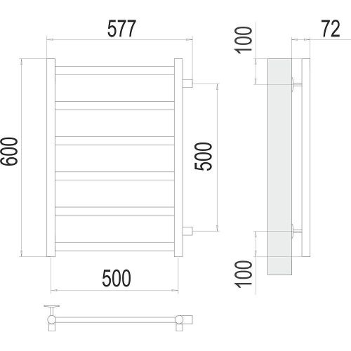 Полотенцесушитель водяной Terminus 4670078529886 60х60 хром - фото 3