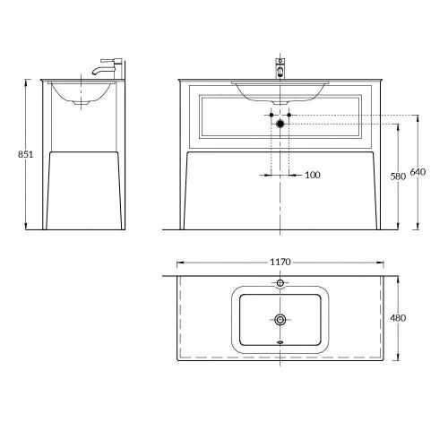 Тумба под раковину Kerama Marazzi PLAZA PL.CN.120.1\CAP.M 120х50 напольная цвет бежевый - фото 2