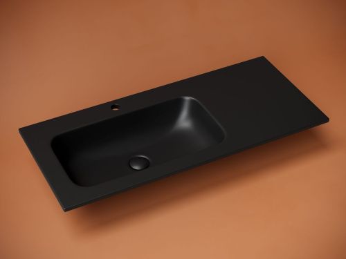 Раковина из сантехнического фарфора Ceramica Nova GRACE CN7014MB 100х50 накладная цвет черный 1 отверстие под смеситель - фото 2