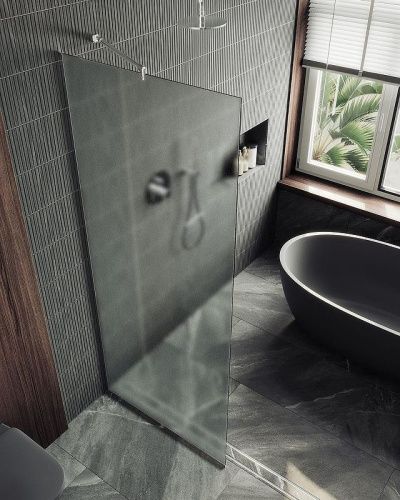 Душевая перегородка Maybah Glass MGD-1357-5у 100х195 стекло тонированное профиль хром - фото 2