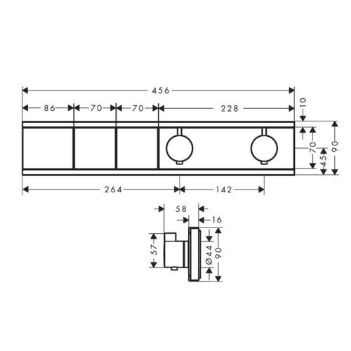 Смеситель для душа Hansgrohe RainSelect 15380340 встраиваемый в стену черный (внешняя часть) с термостатом - фото 2