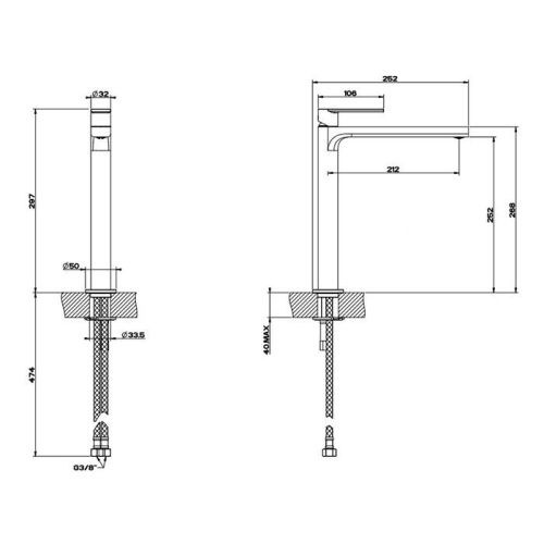 Смеситель Gessi Emporio Via manzoni 38609#299 на раковину черный - фото 2