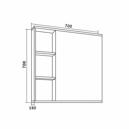 Зеркало-шкаф Grossman Форта 207002 70х70 подвесной цвет коричневый - фото 4